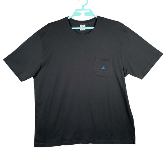 Brooks Brothers T Shirt Men XXL 2XL Black Short Sleeve Crew Neck Pocket Logo Tee - Picture 2 of 11